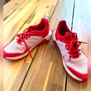 Adidas X‎ Lego Boys Red and White Brick  Sneakers Size 5.5 EUC